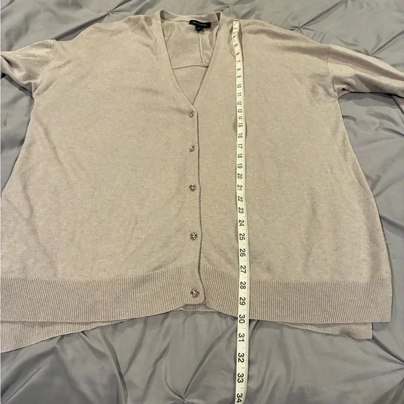 H by Halston Taupe Cardigan Sweater Silk/Cashmere Sz XL - Picture 9 of 10